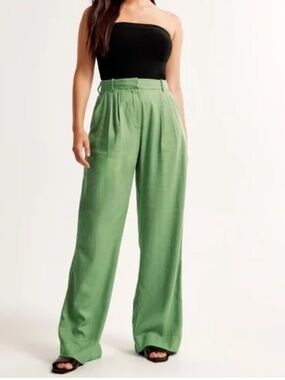 ABERCROMBIE & FITCH SLONE TAILORED LINEN BLEND PANT